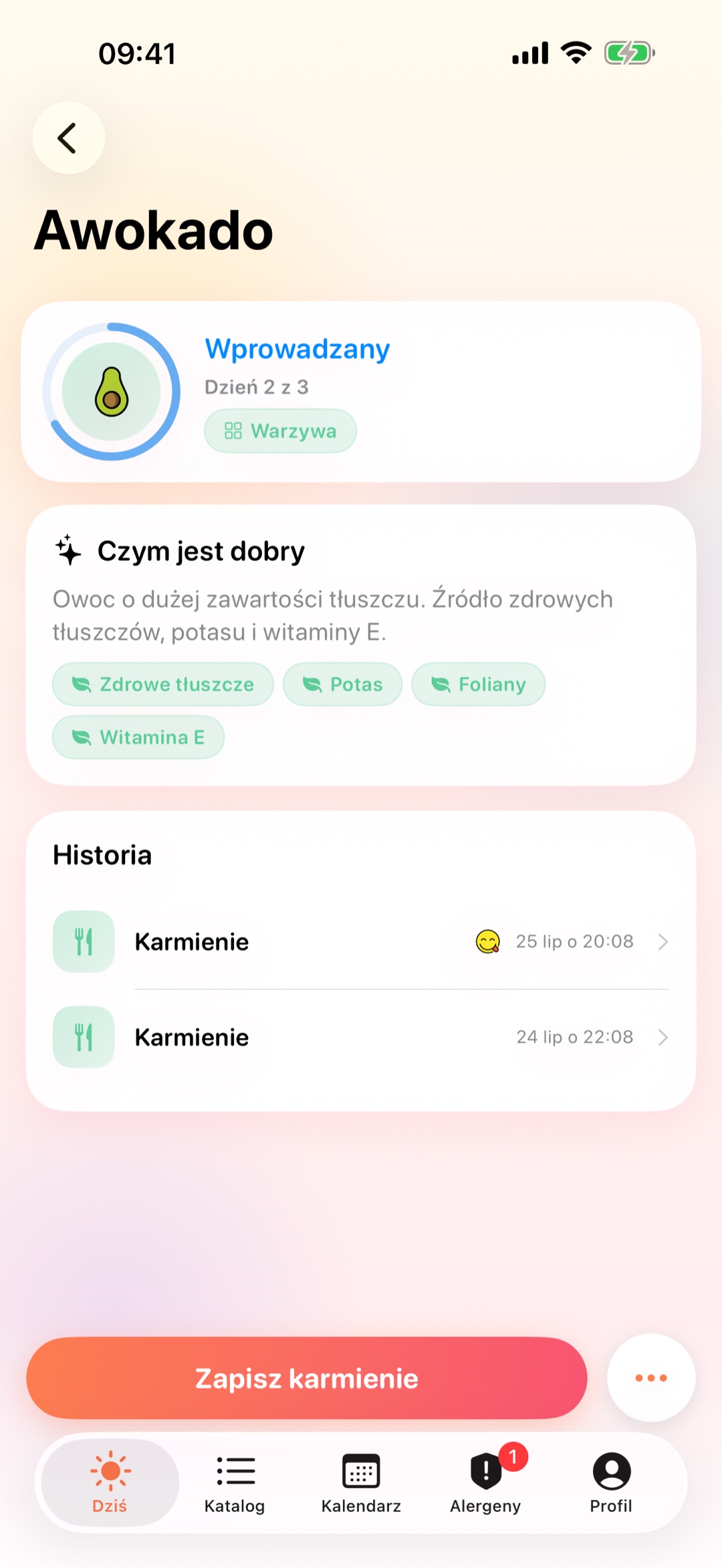 Karta produktu z oknem obserwacji, dzień 2 z 3